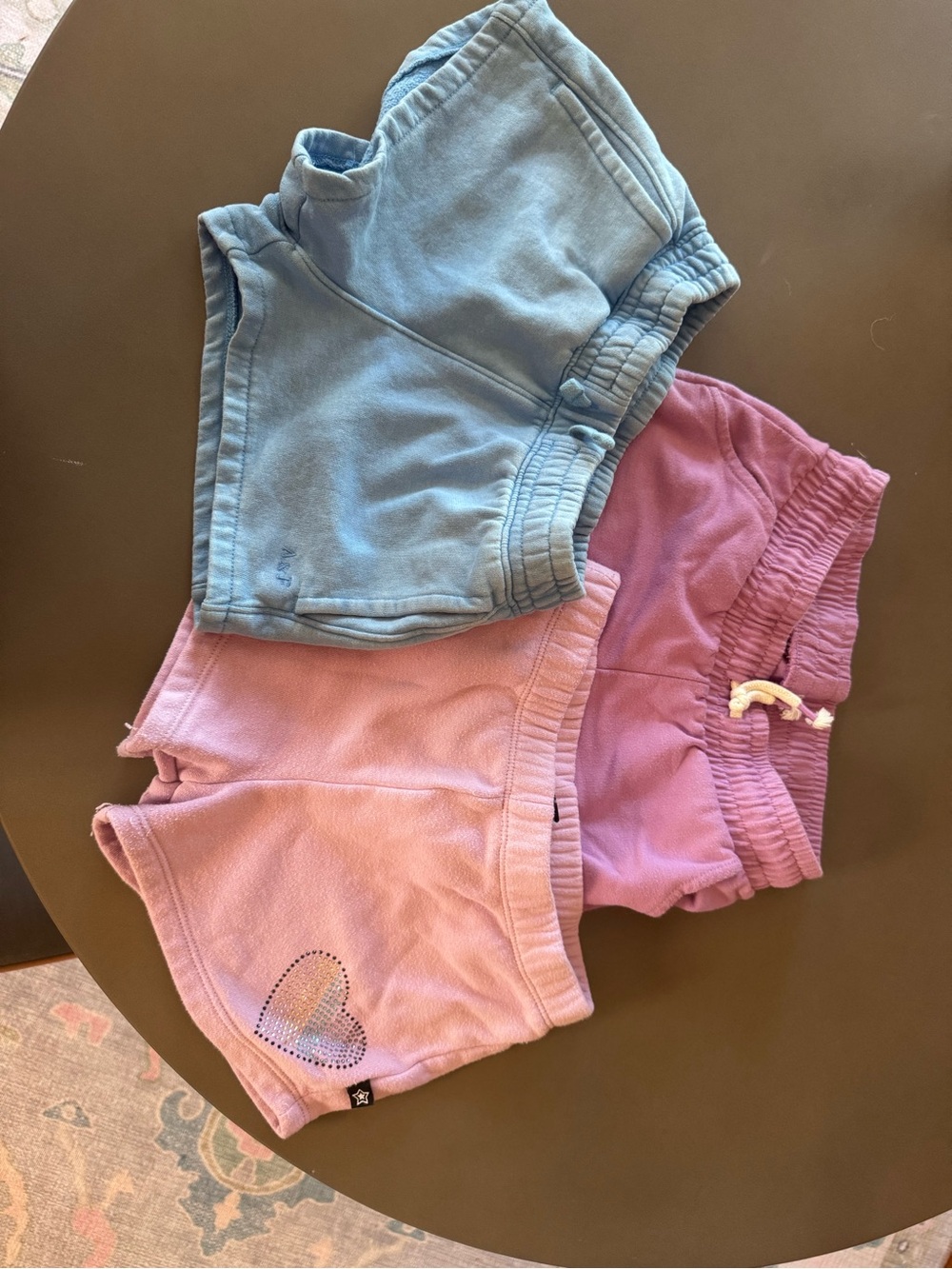 Set of 3 Cozy Girls' Shorts - Blue & Lilac Hearts